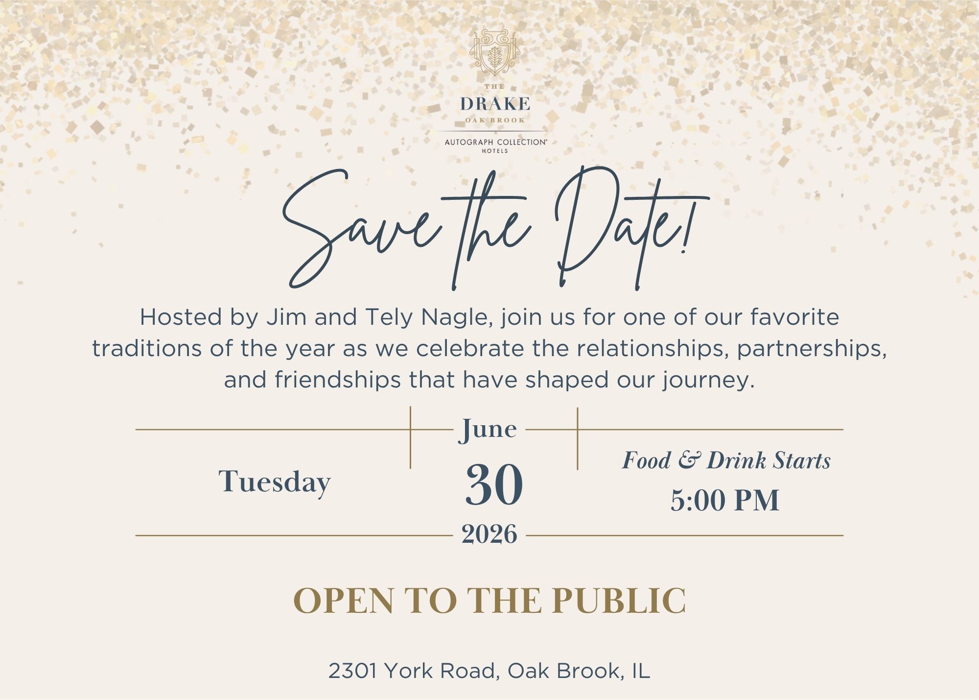 a white and gold invitation